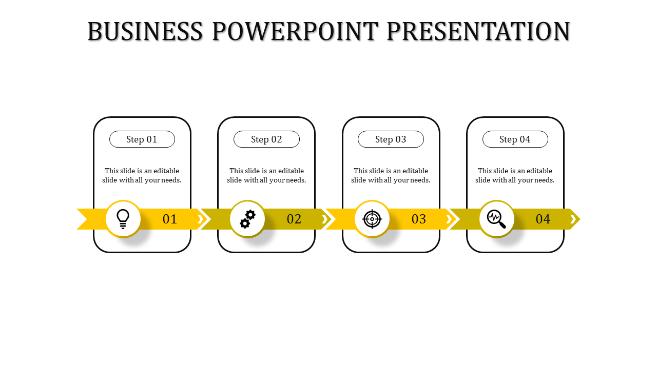 Elegant Business PowerPoint Presentation With Yellow Color